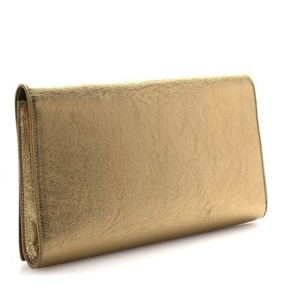 Saint Laurent Metallic Calfskin Monogram Large Belle De Jour Clutch Gold 3 of 7