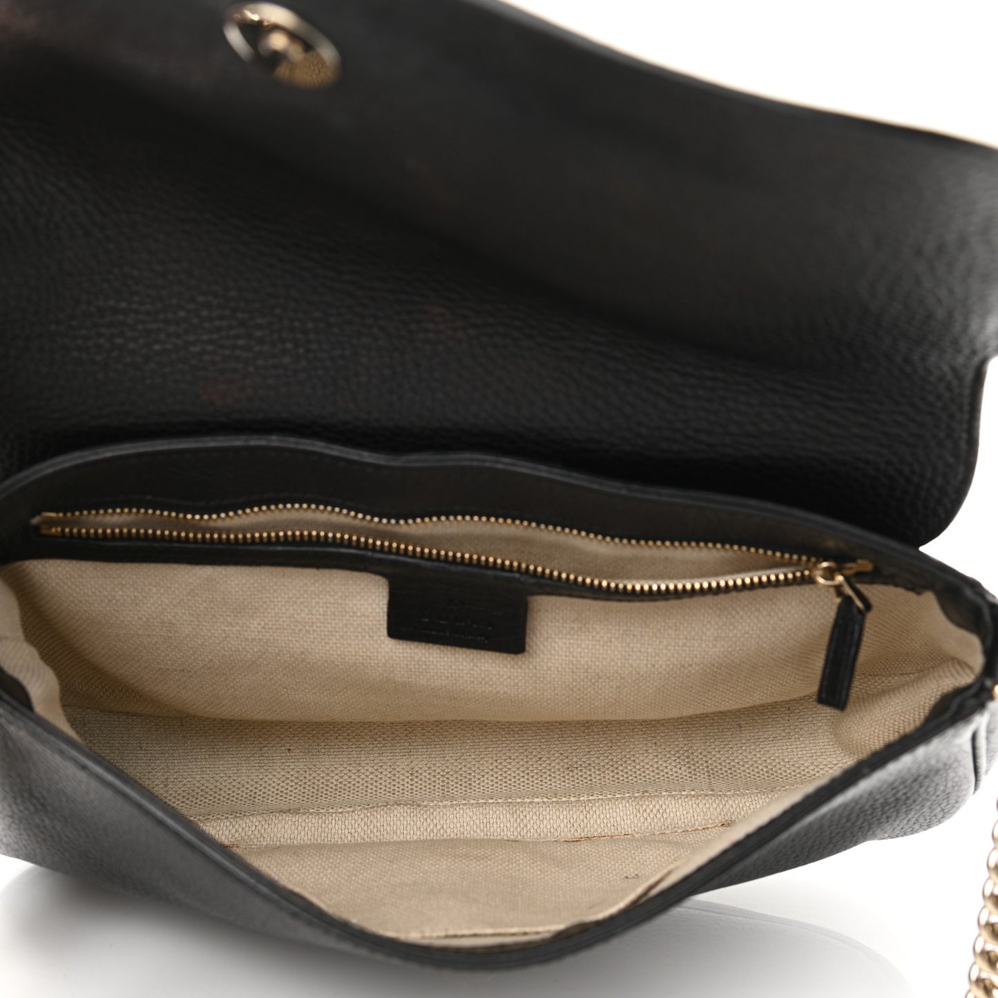 Pebbled Calfskin Medium Soho Flap Crossbody Black