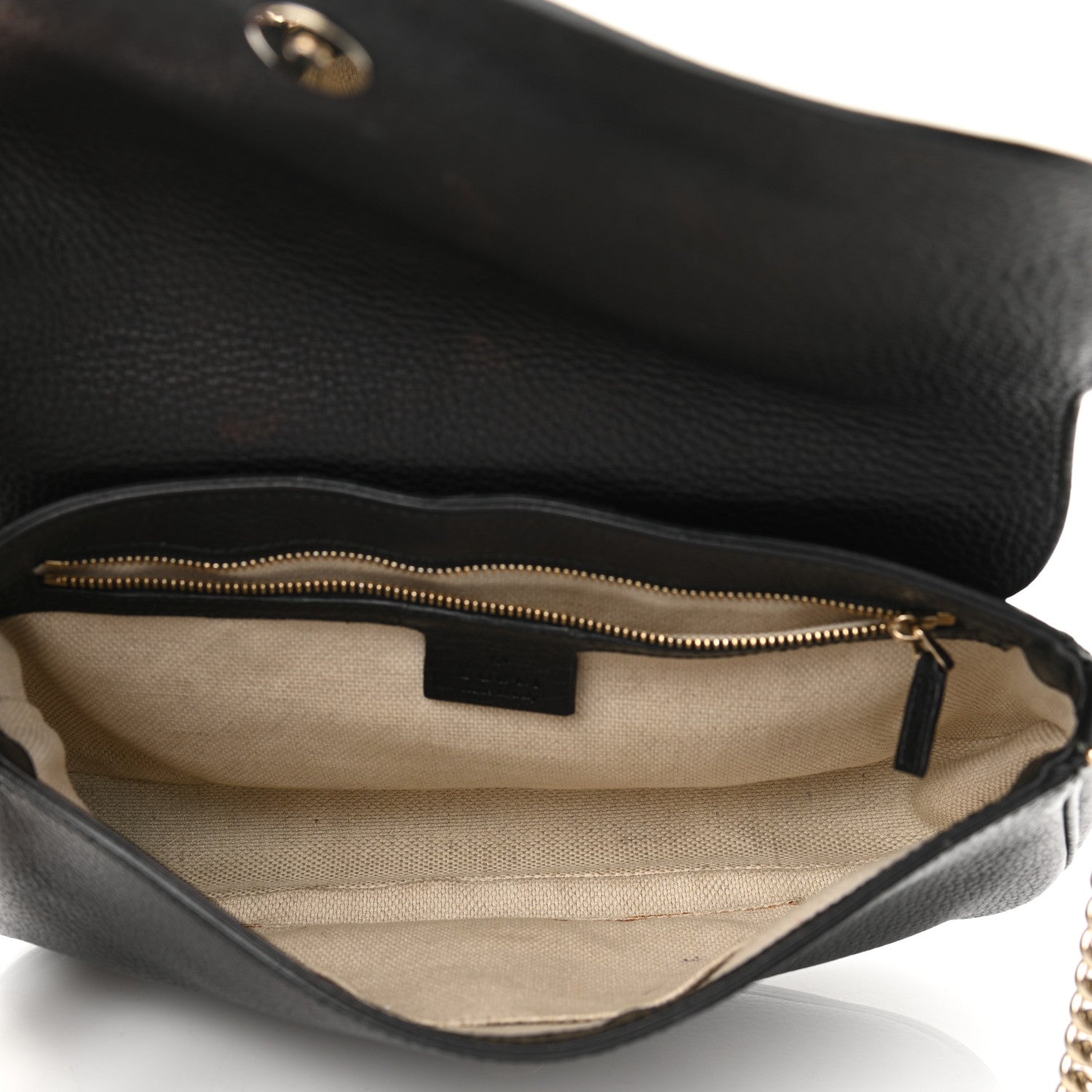 Gucci Pebbled Calfskin Medium Soho Flap Crossbody Black 5 of 14
