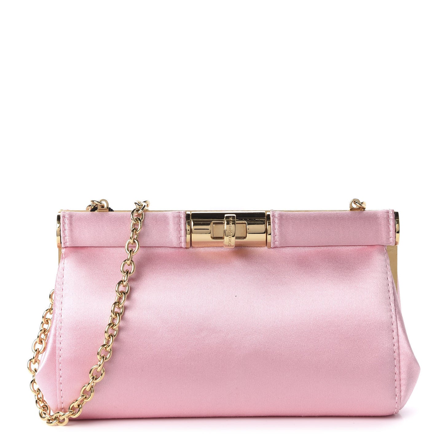 Satin Chain Clutch Pink