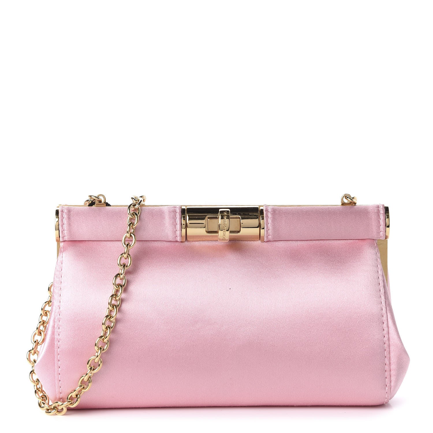 Dolce & Gabbana Satin Chain Clutch Pink 1 of 10