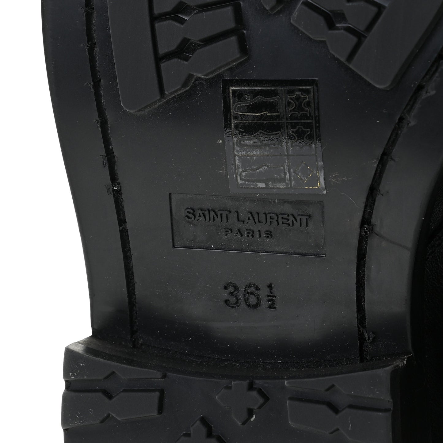 Kangaroo Calfskin Embossed Army 20 Strap Boots 36.5 Black