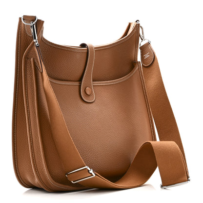 Hermes Taurillon Clemence Evelyne III PM Gold 3 of 11