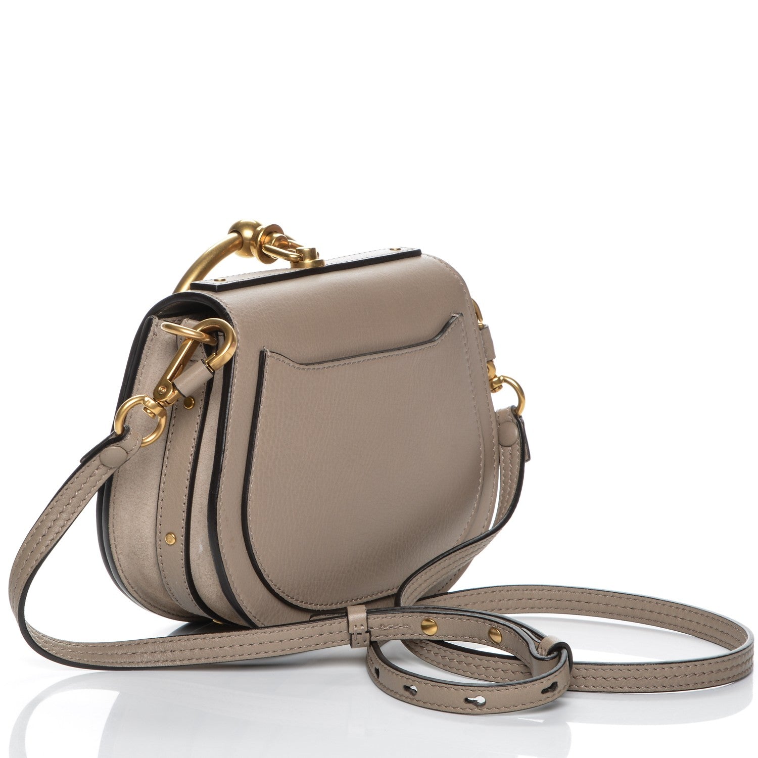 Chloe Calfskin Suede Small Nile Bracelet Bag Motty Grey 4 of 7