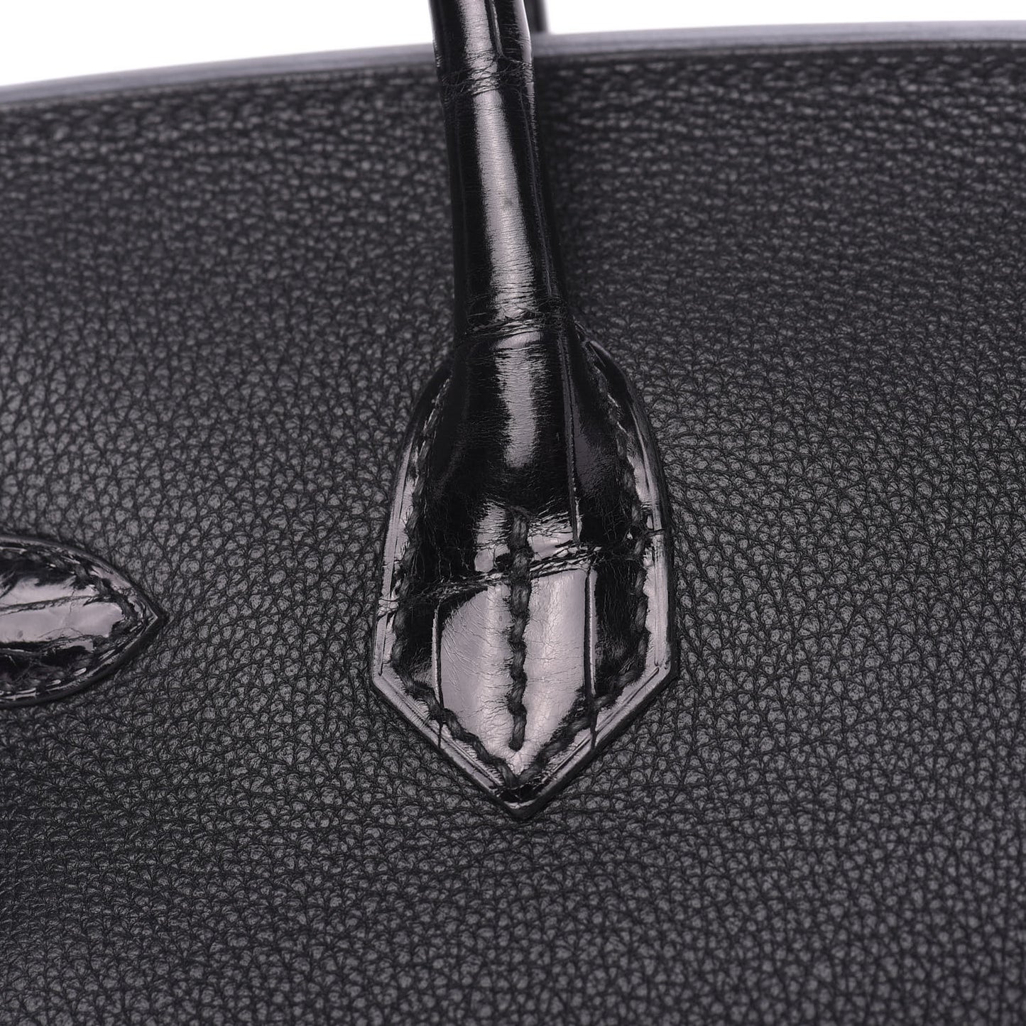 Taurillon Novillo Shiny Niloticus Crocodile Birkin Touch 30 Black