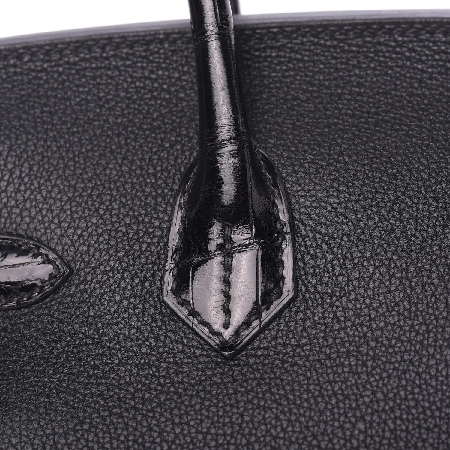 Hermes Taurillon Novillo Shiny Niloticus Crocodile Birkin Touch 30 Black 10 of 32