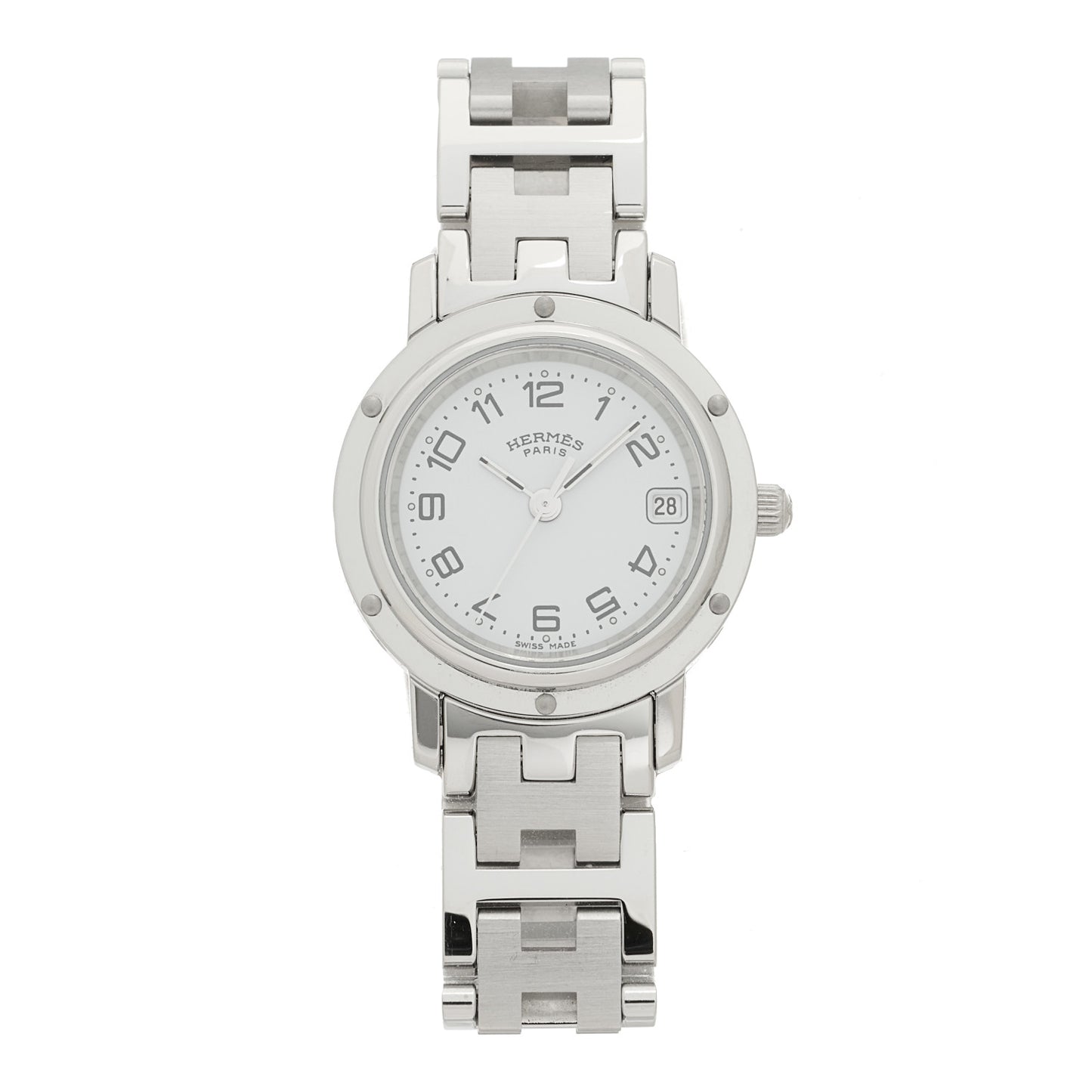 Stainless Steel 24mm Clipper Quartz Watch White