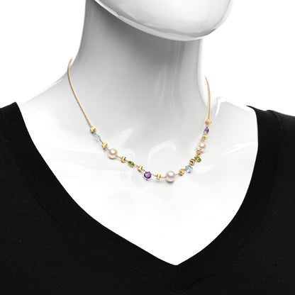 Marco Bicego 18K Yellow Gold Multi Gemstone Pearl Paradise Necklace 2 of 5