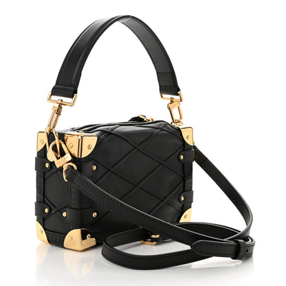 Louis Vuitton Lambskin Malletage Side Trunk PM Black 3 of 9