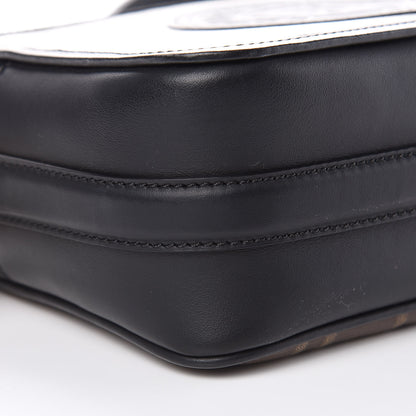 Fendi Glazed Fabric Vitello Century F is Fendi FF 1974 Stamp Patch Camera Case Mogano Panna Black 9 of 13