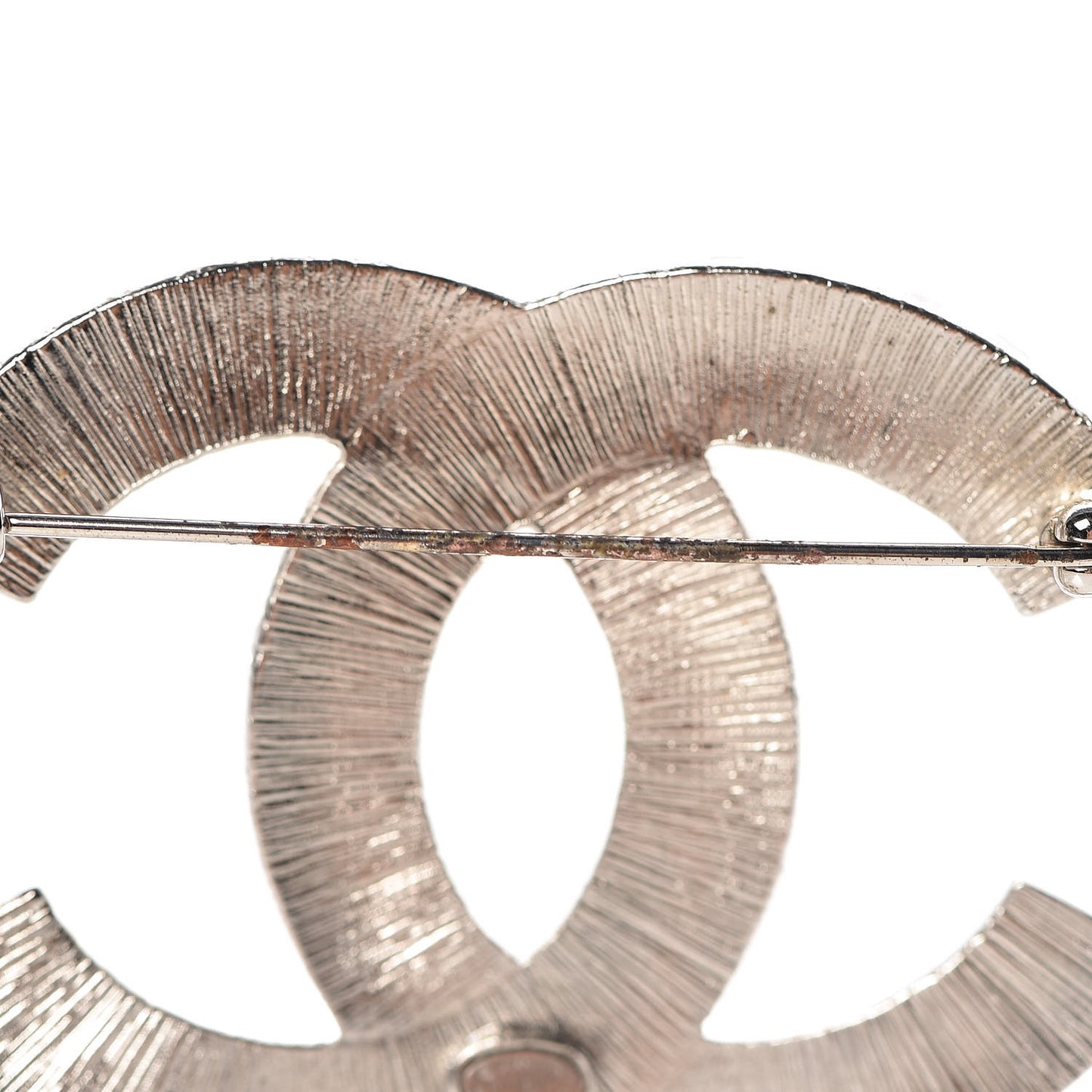 Baguette Crystal CC Brooch Silver