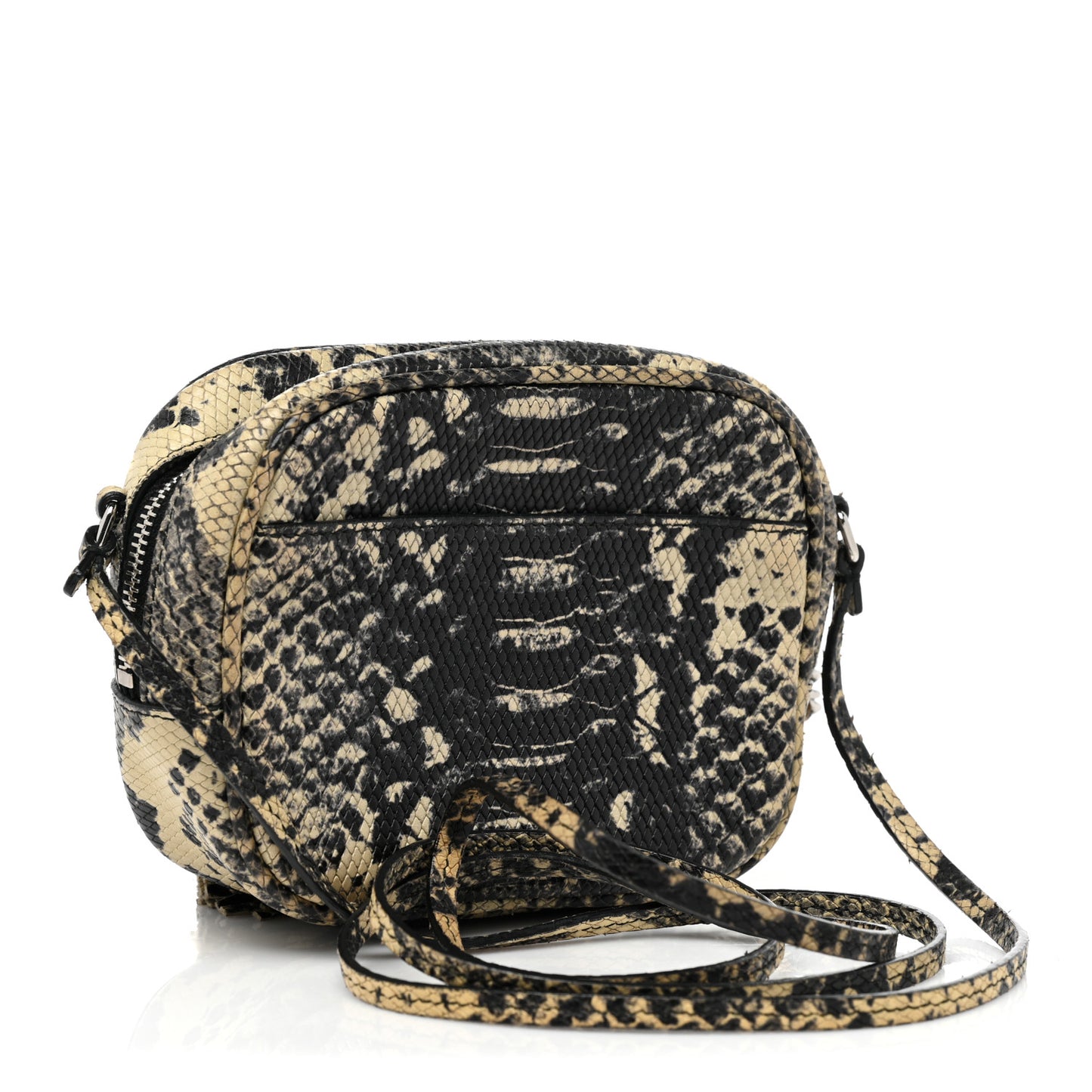 Python Embossed Calfskin Monogram Blogger Bag Black Beige