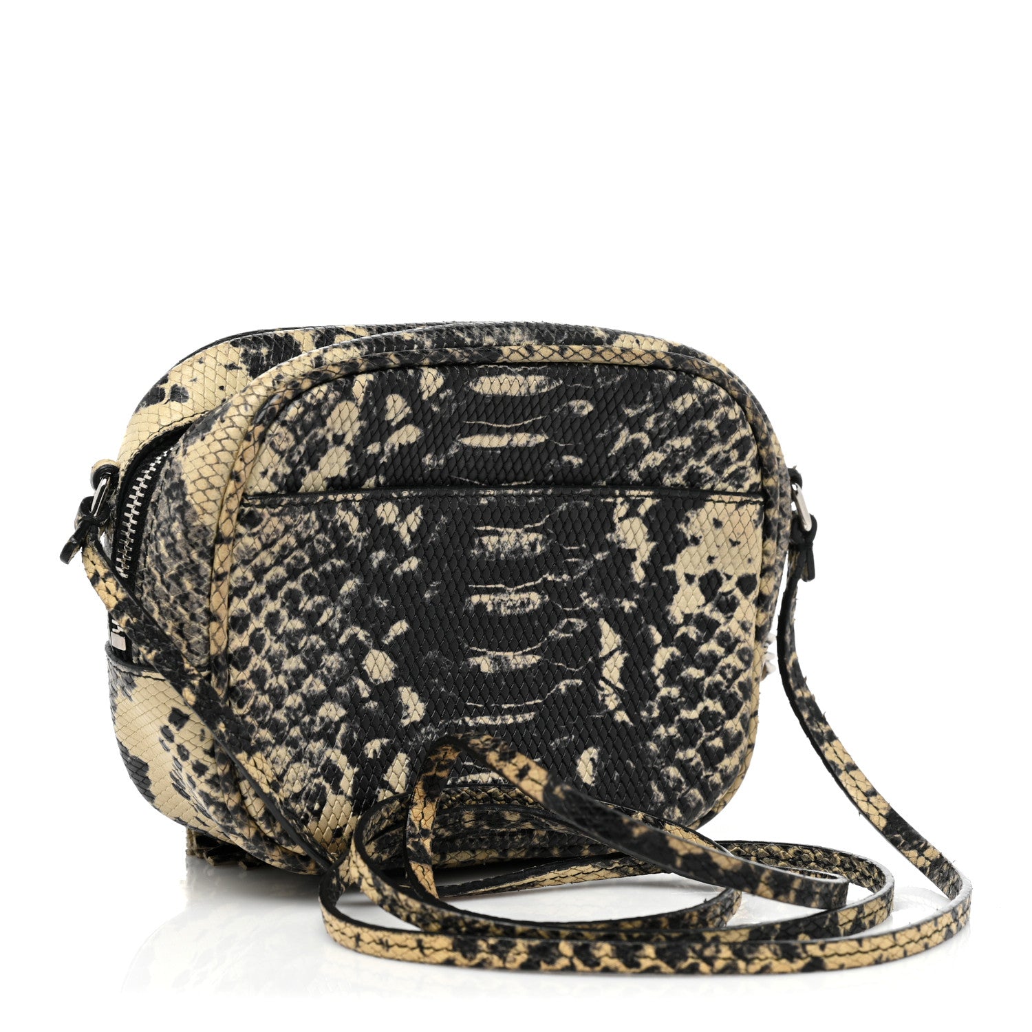 Saint Laurent Python Embossed Calfskin Monogram Blogger Bag Black Beige 3 of 12