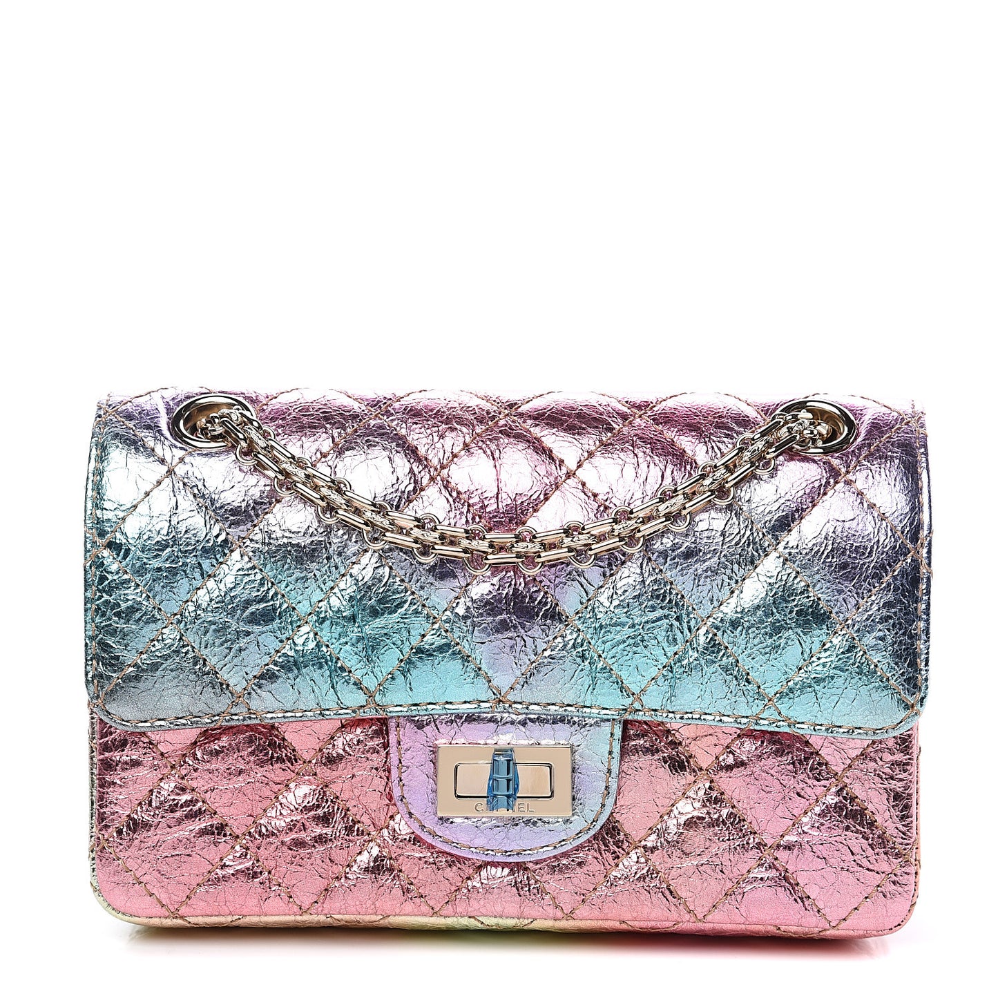 Metallic Goatskin Quilted Mini 2.55 Reissue Flap Multicolor