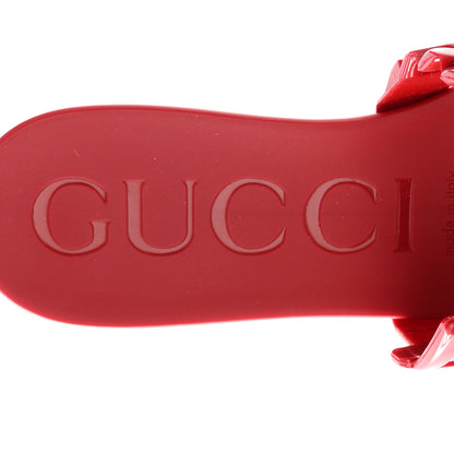 Gucci Rubber Womens Slide Sandals 36 Hibiscus Red 8 of 10