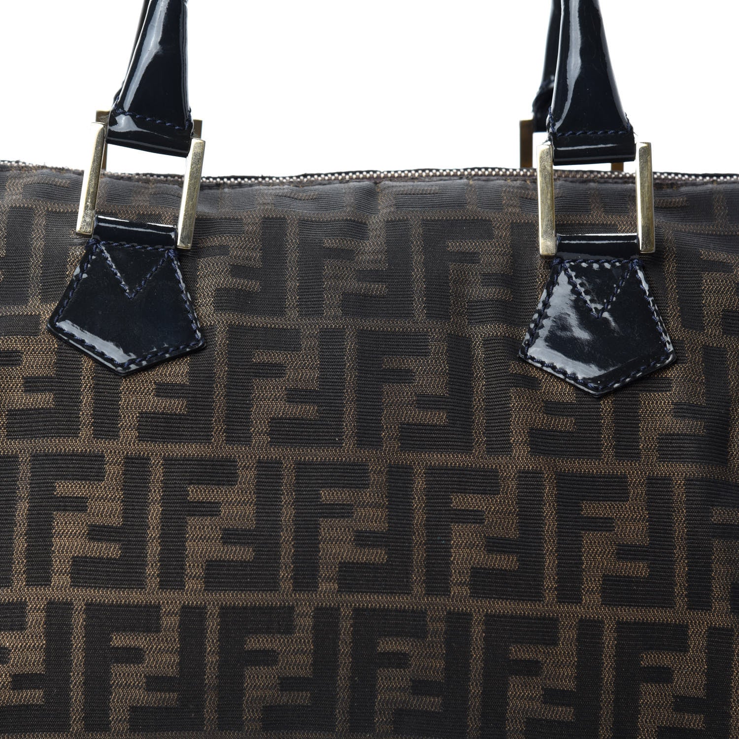 Fendi Zucca Patent Medium Chef Boston Tobacco Black 12 of 12