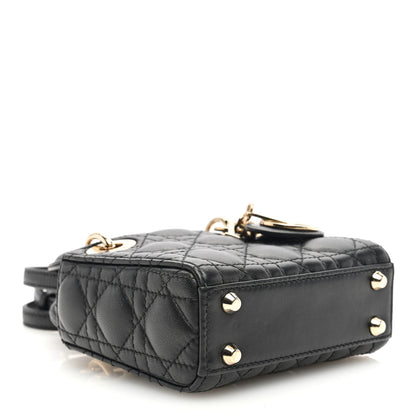 Christian Dior Lambskin Cannage Micro Lady Dior Black 4 of 9
