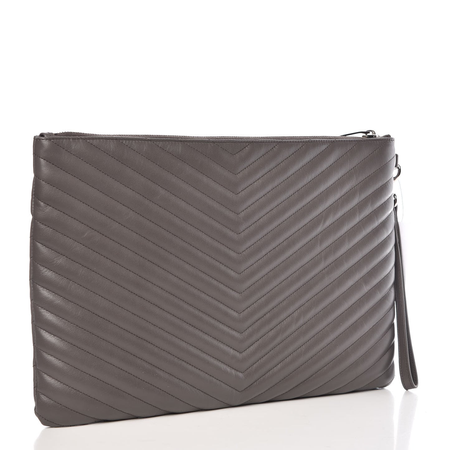 Calfskin Matelasse Chevron Cassandre Monogram Document Holder Earth