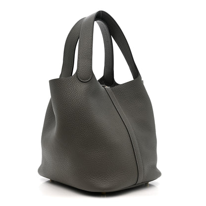Hermes Taurillon Clemence Picotin Lock 22 MM Etain 2 of 10