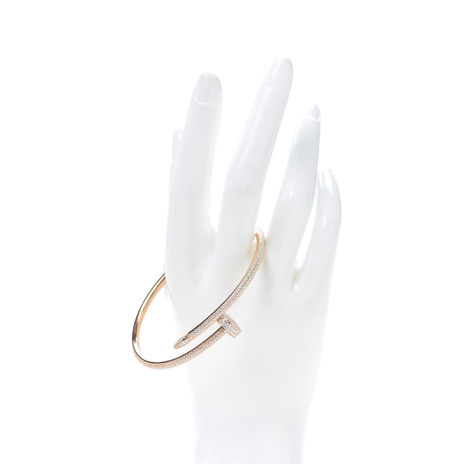 Cartier 18K Pink Gold Diamond Juste Un Clou Paved Bracelet 19 2 of 7