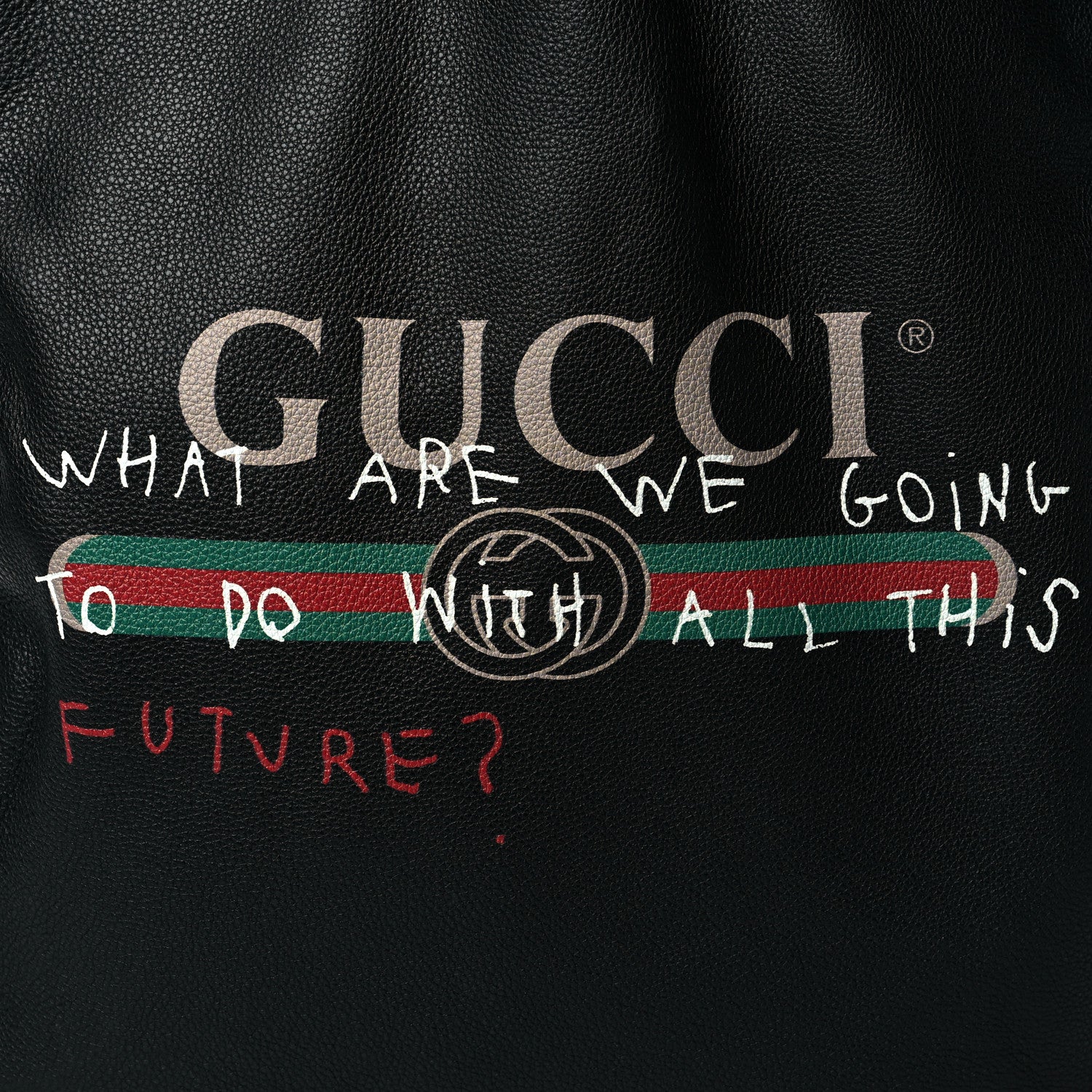 Gucci Calfskin Coco Capitan Logo Drawstring Backpack Black 8 of 10