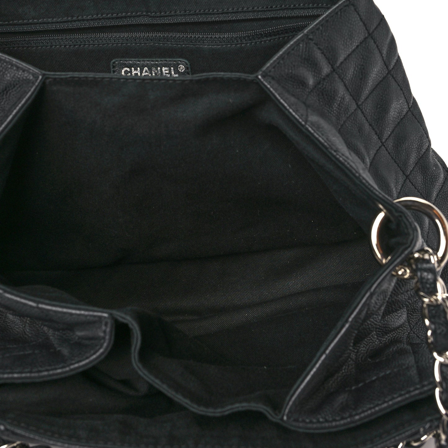 Caviar Quilted Timeless Accordion Flap Black