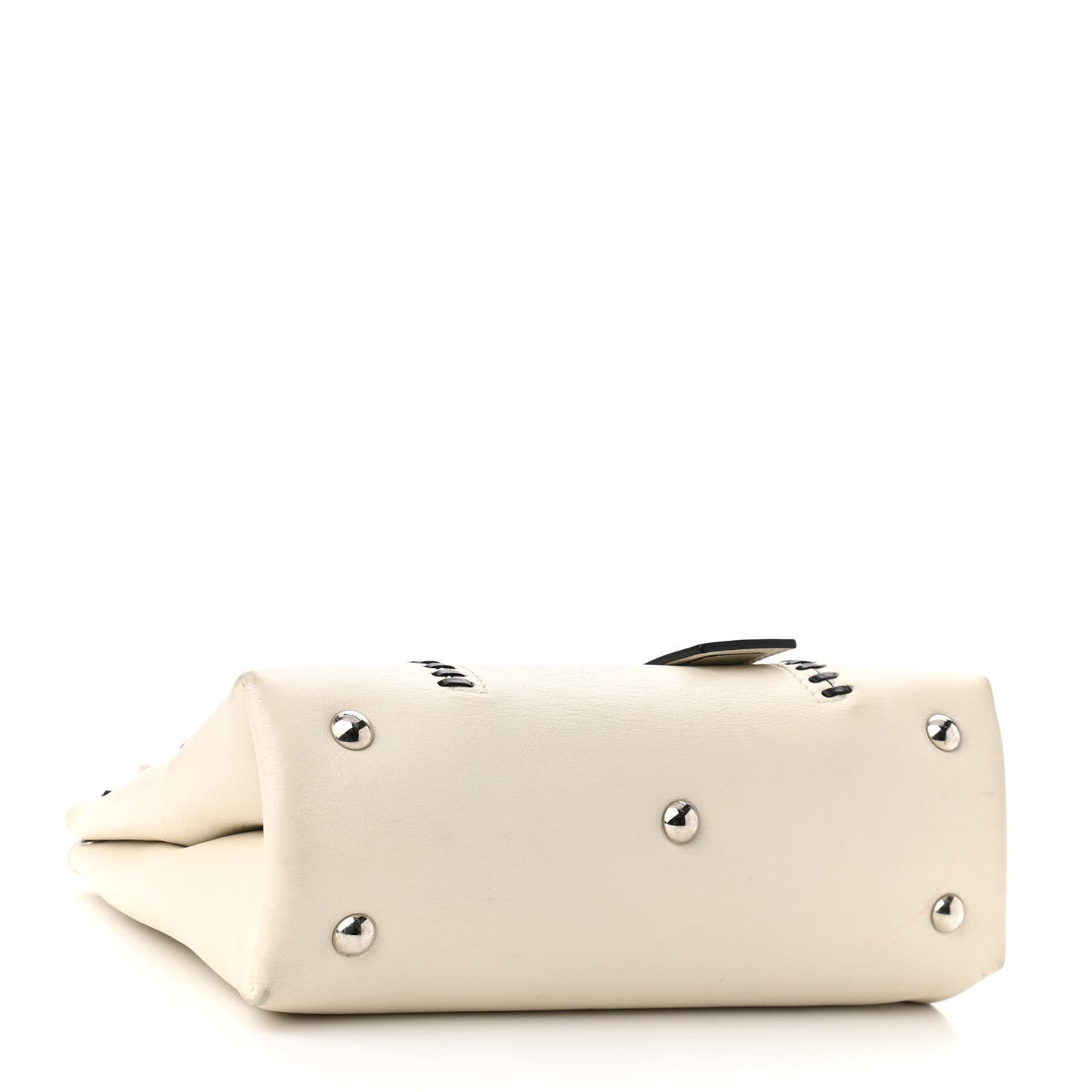 Calfskin Whipstitch Folk Tote White