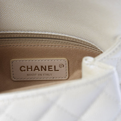 Chanel Iridescent Caviar Quilted Extra Mini Coco Handle Flap Ivory 7 of 10