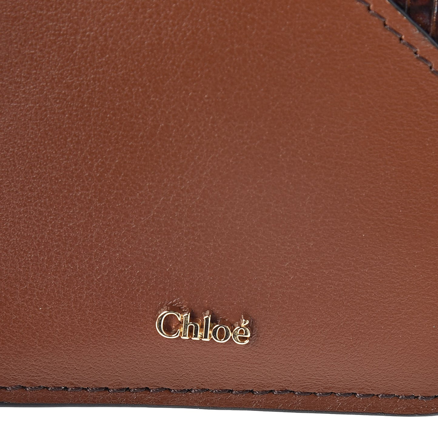 Calfskin Lizard Embossed Walden Card Holder Classic Tobacco