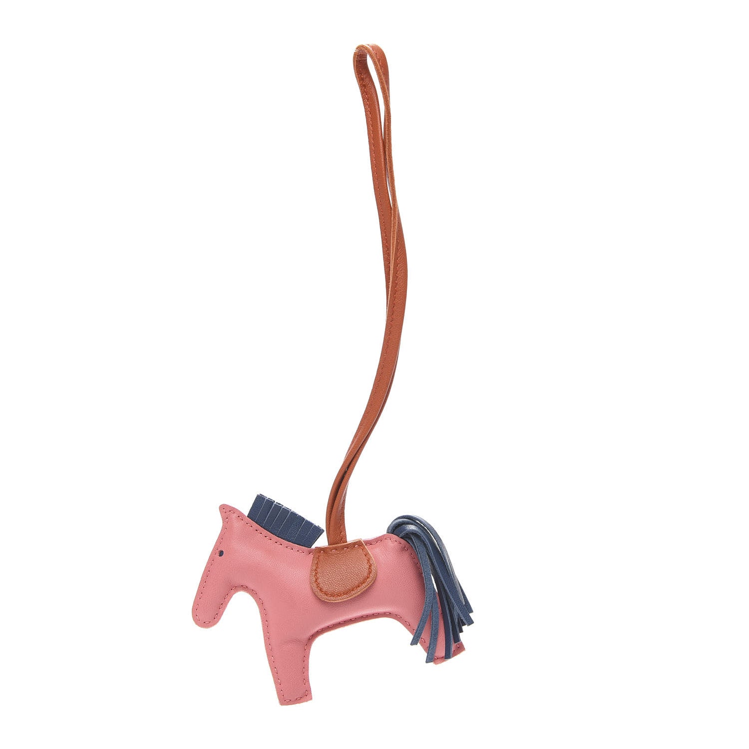 Hermes Milo Lambskin Grigri Rodeo Bag Charm PM Rose Azalee Cornaline Bleu De Malte 1 of 4