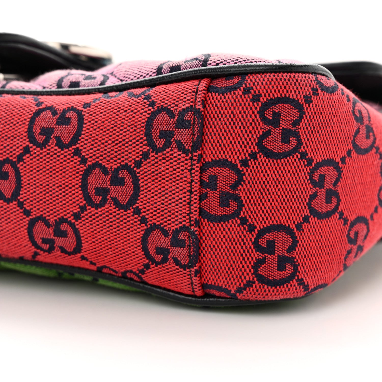 Gucci Monogram Multicolor Matelasse Diagonal Small GG Marmont Shoulder Bag Light Blue Pink Blue Green Red 10 of 12