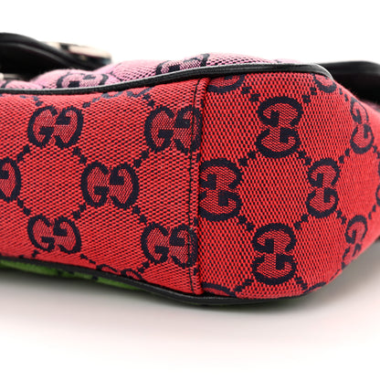 Gucci Monogram Multicolor Matelasse Diagonal Small GG Marmont Shoulder Bag Light Blue Pink Blue Green Red 10 of 12