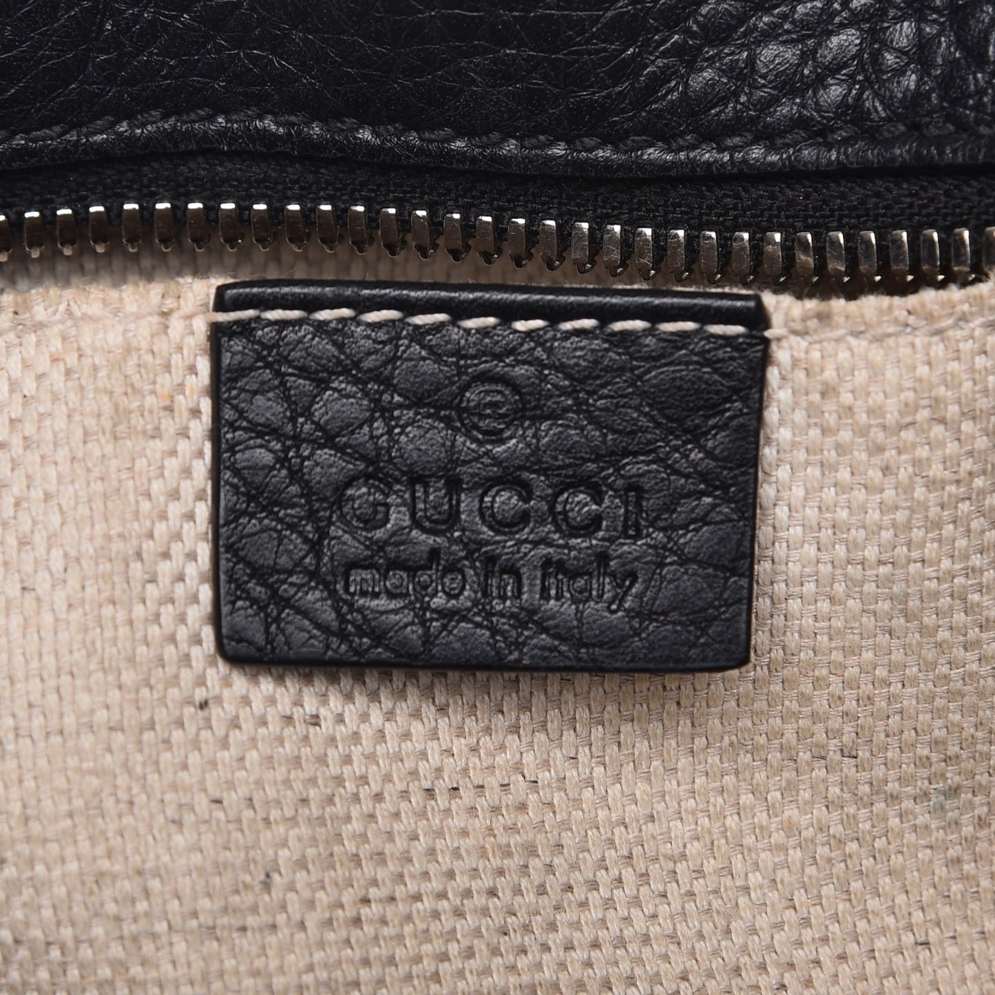 Pebbled Calfskin Studded Small Soho Disco Bag Black