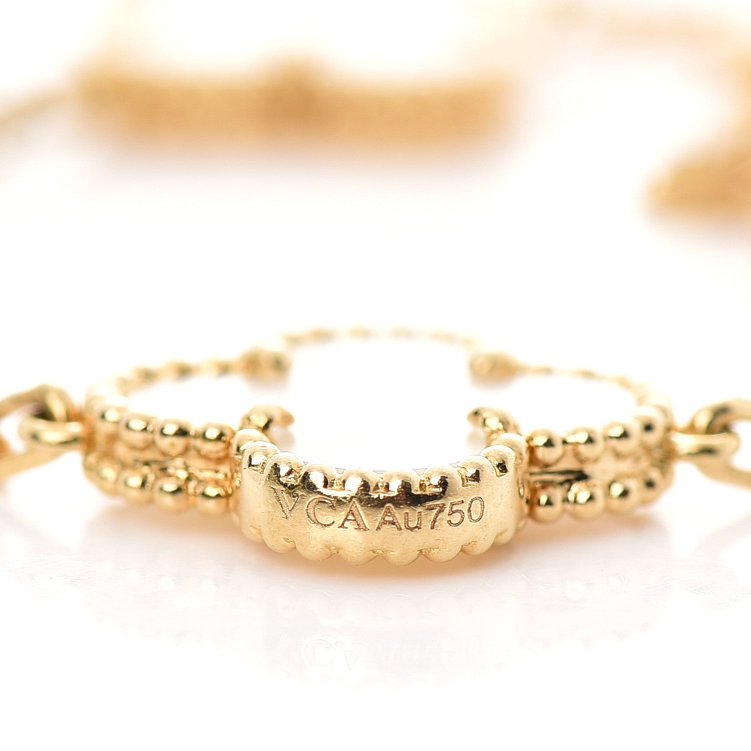 Van Cleef & Arpels 18K Yellow Gold Mother of Pearl 5 Motifs Vintage Alhambra Bracelet 5 of 5