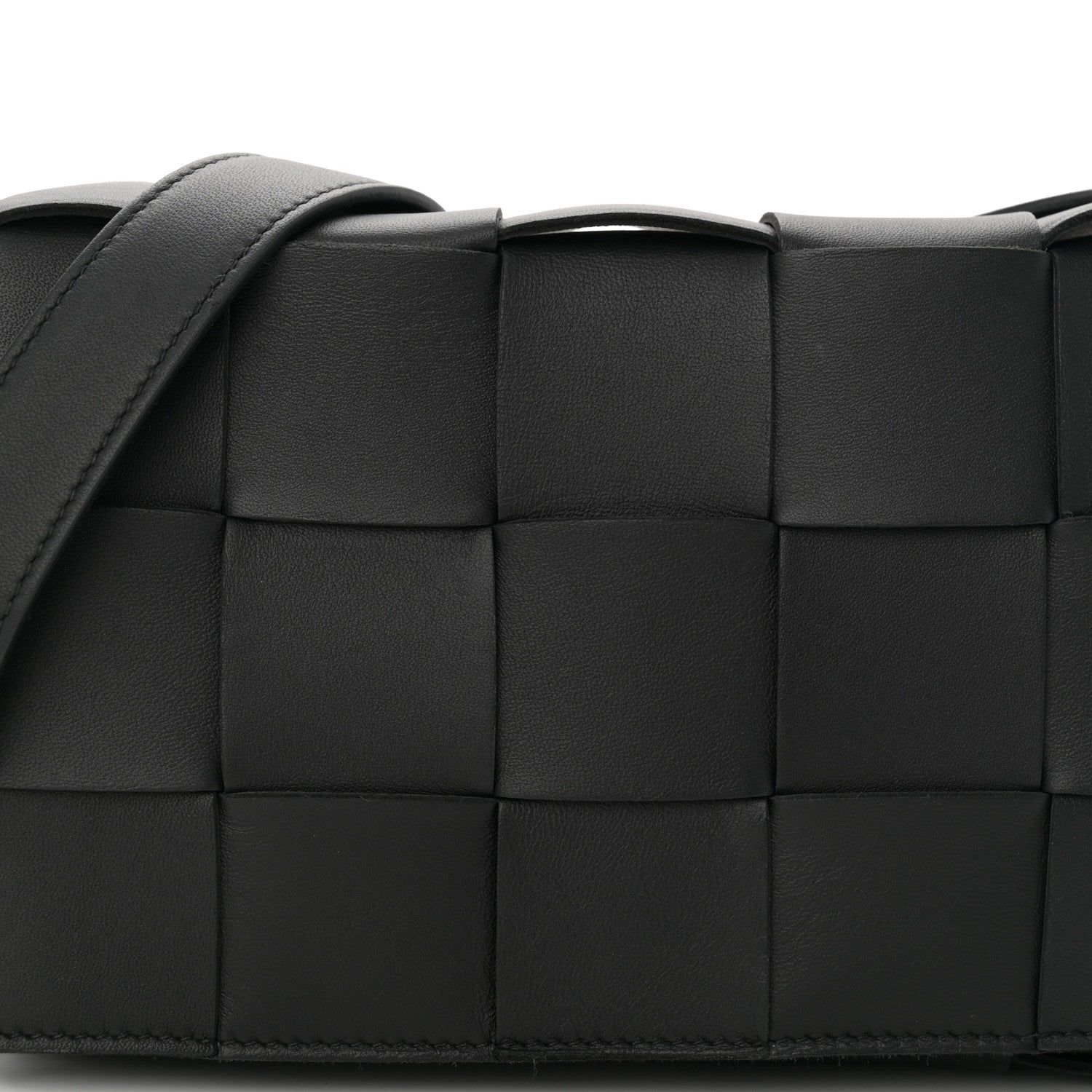Bottega Veneta Lambskin Maxi Intrecciato Cassette Crossbody Bag Black 8 of 10