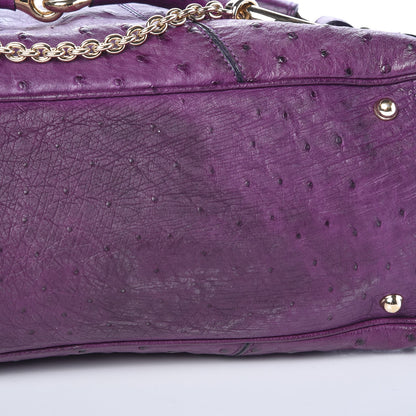 Gucci Ostrich Horsebit Chain Satchel Grape Royal 9 of 10