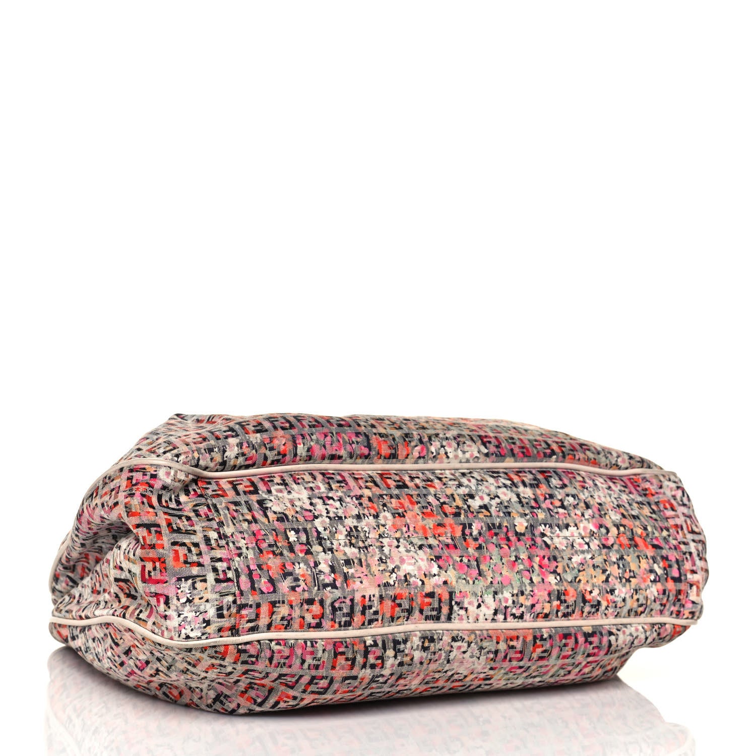 Fendi Zucchino Vitello Floral Forever Chef Shoulder Bag Rosa Papaya Rosa Confetto 4 of 15