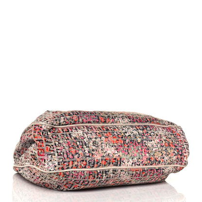 Fendi Zucchino Vitello Floral Forever Chef Shoulder Bag Rosa Papaya Rosa Confetto 4 of 15