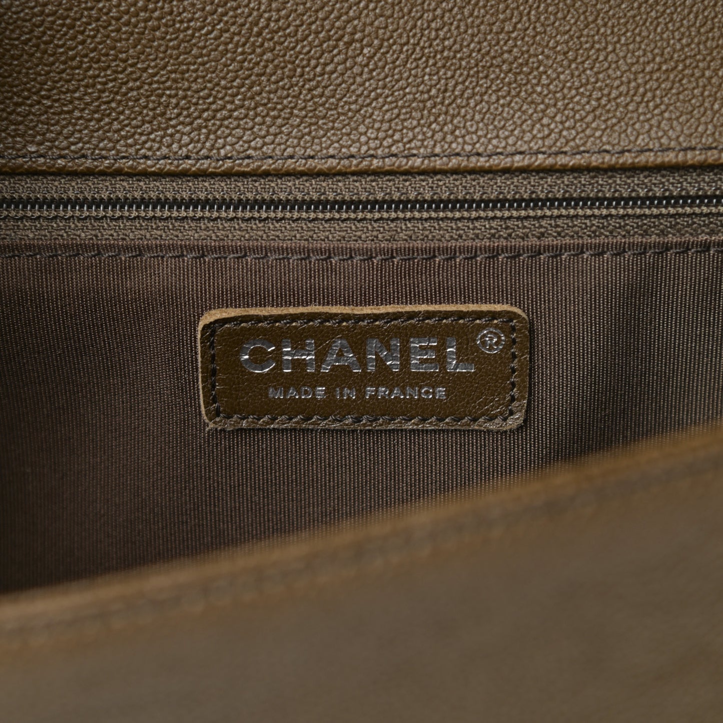 Caviar Quilted New Medium Boy Flap Khaki