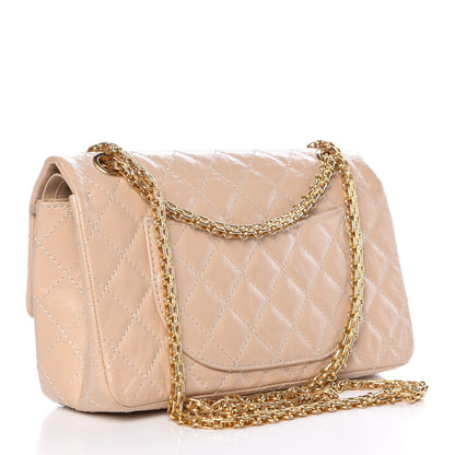 Chanel Patent Distressed Calfskin Quilted 2.55 Reissue 225 Flap Beige 3 of 13