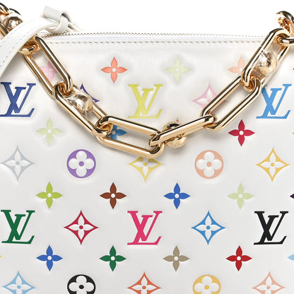 Louis Vuitton LV x TM Lambskin Embossed Monogram Coussin PM White Multicolor 7 of 9
