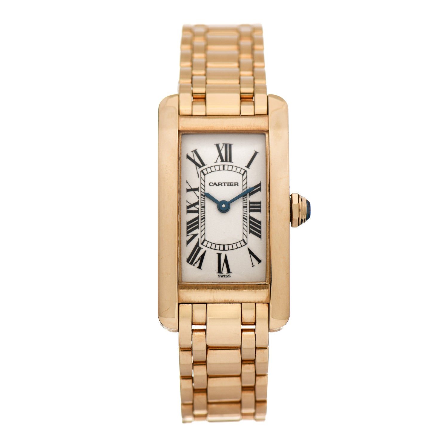 Cartier 18K Yellow Gold 19mm Tank Americaine Quartz Watch 1 of 7