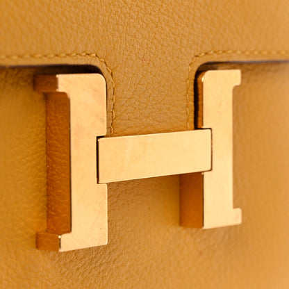 Hermes Evercolor Constance Compact Passant Wallet Jaune Ambre 8 of 8