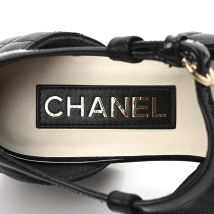 Chanel Lambskin Patent Quilted Cap Toe Mary Jane Flats 38 Black 7 of 9
