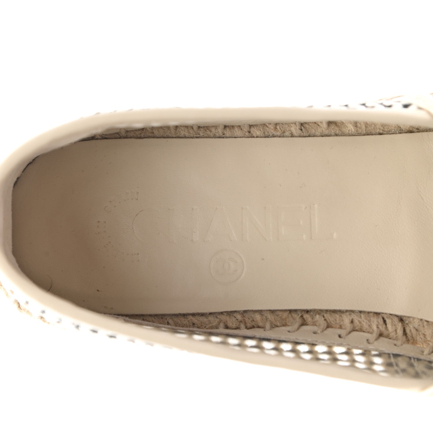 Chanel Mesh Grosgrain CC Espadrilles 37 Beige Black 8 of 10