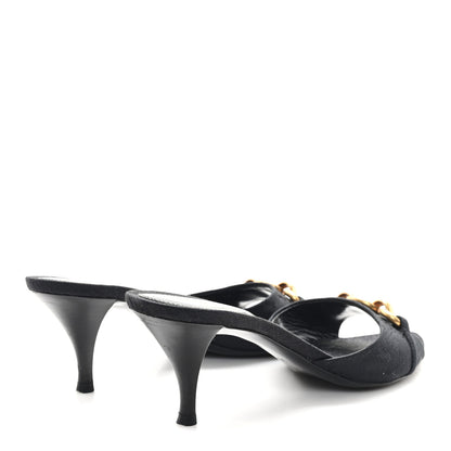 Saint Laurent Jacquard All-Over Monogram Le Maillon 60mm Mules 38 Black 5 of 9