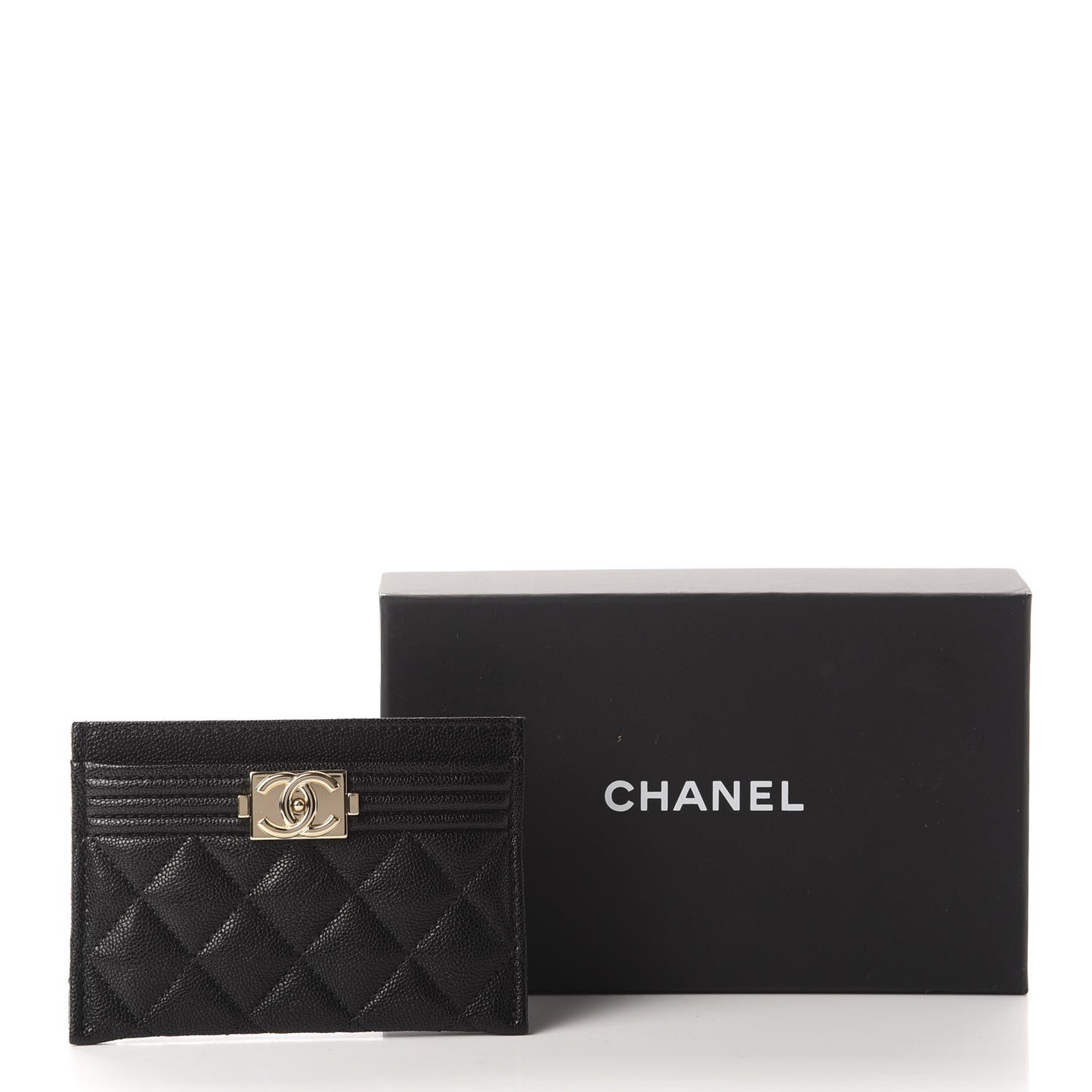 Caviar Quilted Boy Card Holder Black