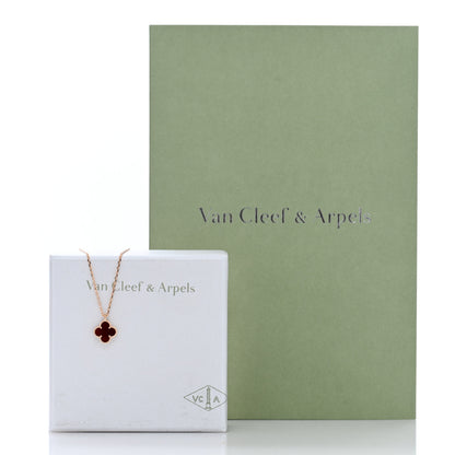 Van Cleef & Arpels VAN CLEEF & ARPELS 18K Rose Gold Carnelian Sweet Alhambra Pendant Necklace 5 of 5