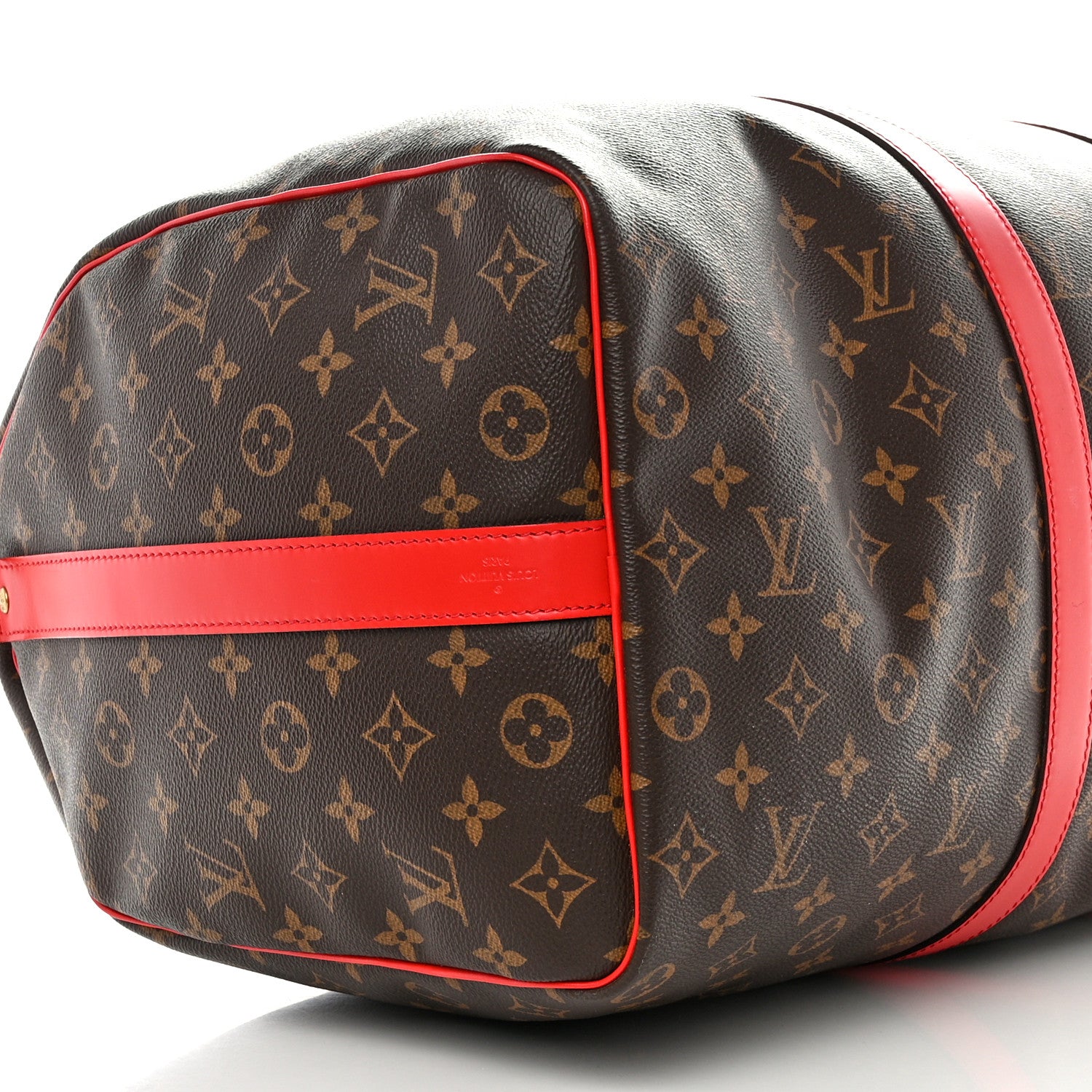 Louis Vuitton Calfskin Monogram Keepall Bandouliere 50 Coquelicot 8 of 10