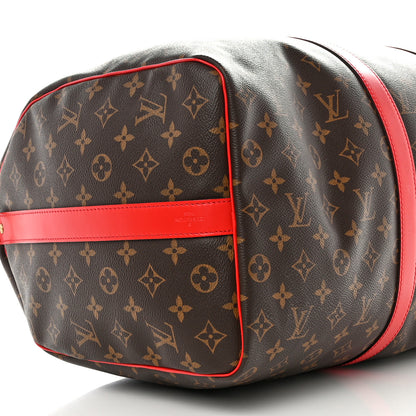 Louis Vuitton Calfskin Monogram Keepall Bandouliere 50 Coquelicot 8 of 10